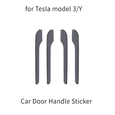 För Tesla Model 3 Model Y Skyddsklistermärke Dörrhandtagsskydd Bilstyling Tillbehör Bilklistermärke Ljusande Handtagskit