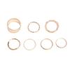 7Pcs Bohemian Creative Retro Simple Multi-Layer Opening Cross Twist Ring Set Jewelry For Women Geometric Ring