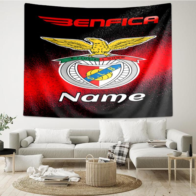 1PC Custom Name Tapestry Benfica Football Crest Tapestry Accessories for Bedroom,Livingroom, dormitory Room Wall Decor, Fan Birthday Gifts
