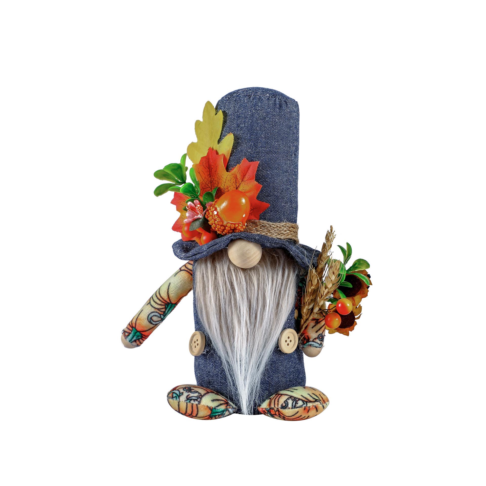 Cross-Border Denim Pumpkin Harvest Maple Leaf Gnome Thanksgiving Autumn Doll Ornament
