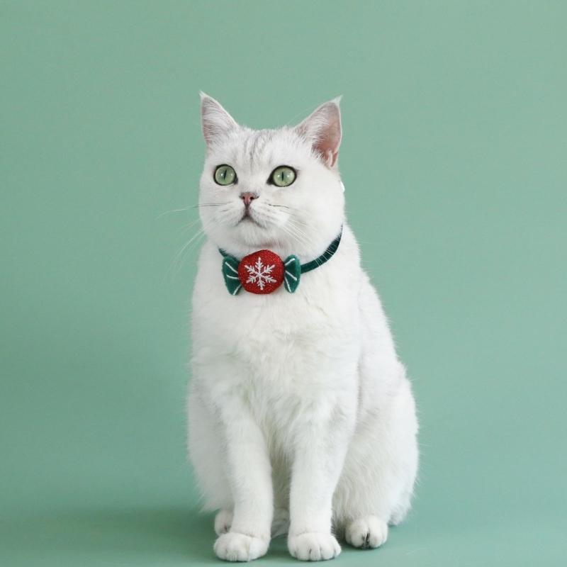 Pack of 2 Plush Pet Collars Funny Christmas Party Dogs Collar Pet Party Neckwear Cats Collar for Festival Celebration