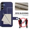 For Samsung Galaxy S25+ Case RFID Blocking Card Holder Kickstand TPU + PU Leather Phone Back Cover