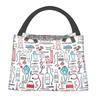 Doctors Nurse Print Cooler Bag Waterproof Oxford Cloth Portable Thermal Insulated Lunch Bags for Women Convenient Food Bags