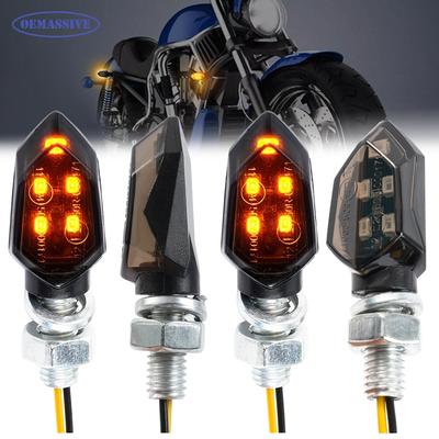 4PCS Smoked Lens Amber LED Turn Signal Lights 12V Universal Motorcycle Blinker for Front Rear Super Bright Easy Plug and Play