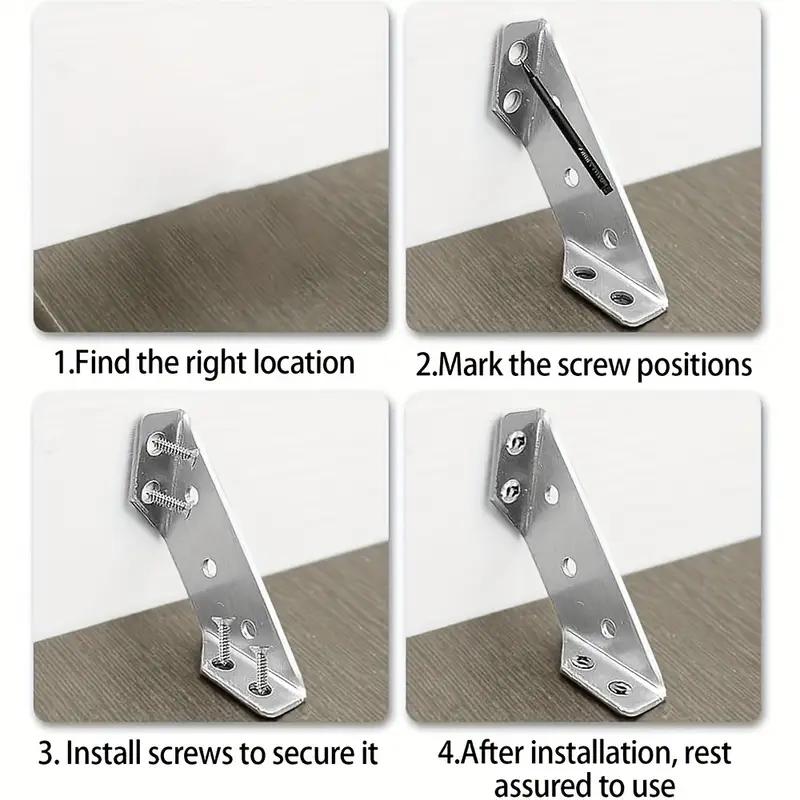 1/50Set Universal Stainless Steel Corner Bracket 90 Degree Right Angle Fixed Bracket Wood Furniture Bedframe Cabinet Accessorie