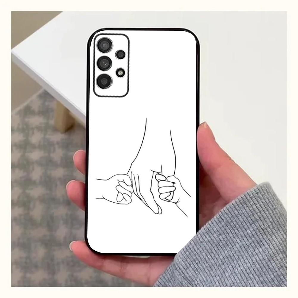

Чехол для телефона с рисунком Мама Дочь Сын Отец Руки для Samsung Galaxy A13,A21s,A22,A31,A32,A52,A53,A71,A80,A91 Мягкая Черная Крышка Samsung a224g