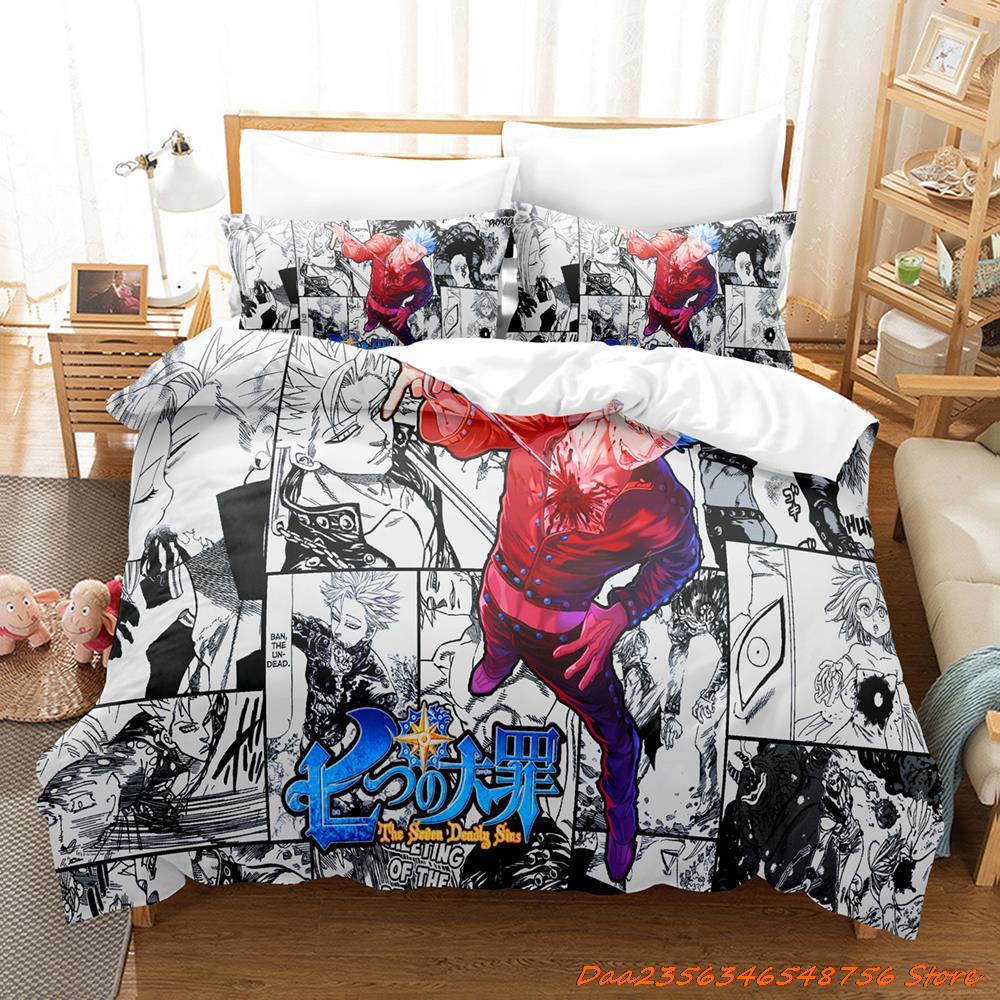 Comforter Escanor The Seven Deadly Sins Bedding Set Single Twin Full Queen King Size Bed Set Adult Kid Bedroom Duvet Sets 3D Anime