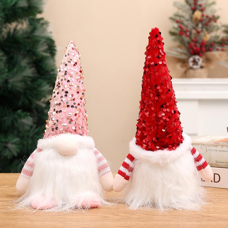 Christmas Decoration Sequined Hat Faceless Doll Cartoon Figurine Gift