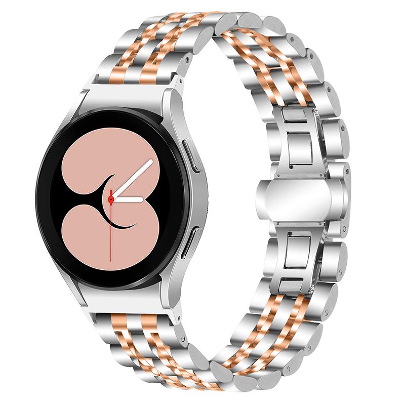 For Samsung Galaxy Watch4 Active 40mm/44mm/Watch4 Classic 42mm/46mm Stainless Steel Replacement Band 7 Beads Watch Bracelet Strap