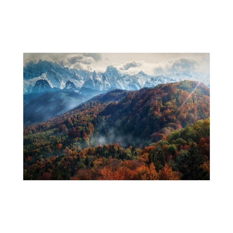 Spectacular Nature Wall Art Modern Print Featuring Aurora Waterfalls Mountains Serene Landscape Living Room Decor