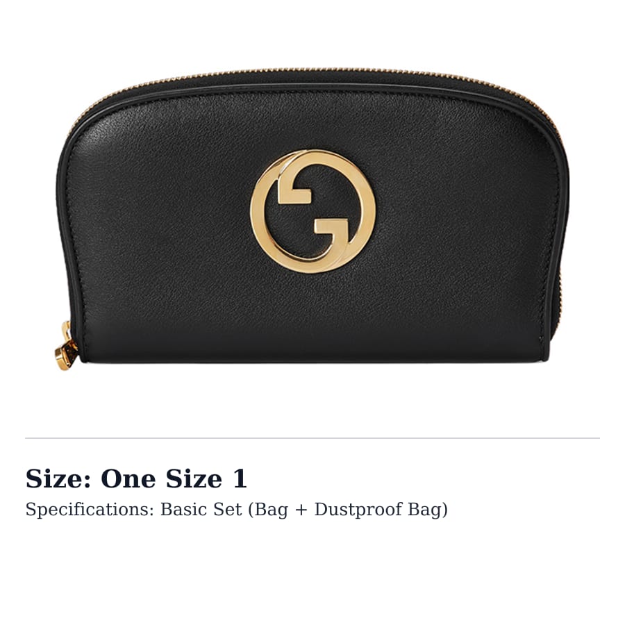 GUCCI Blondie Leather Wallet Unisex Black 725216-UXX0G-1000