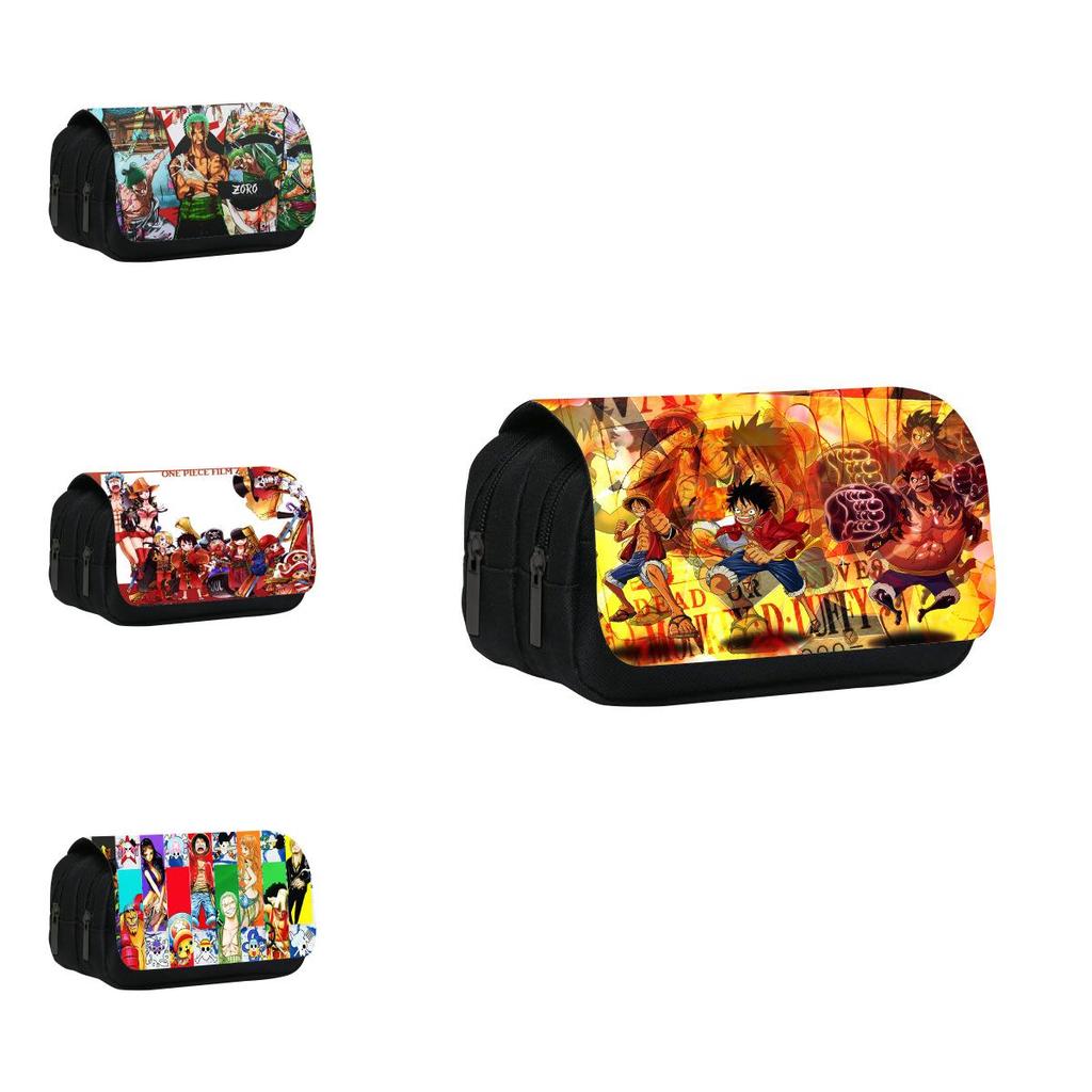One Piece Double Layer Pencil Case With Nylon Material For Students And Stationery Storage