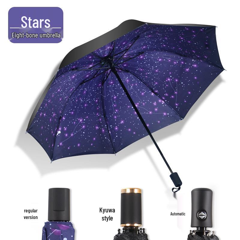 

Настраиваемый автоматический зонт от солнца и дождя с внутренним узором, защитой от УФ-лучей и солнцезащитным покрытием из черного клея Regular (Inner Pattern)