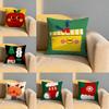 Christmas Illustrations Cushion Cover Soft Reversible Durable Pillow Cover MultiScene Use for Home Car Daily Comfort