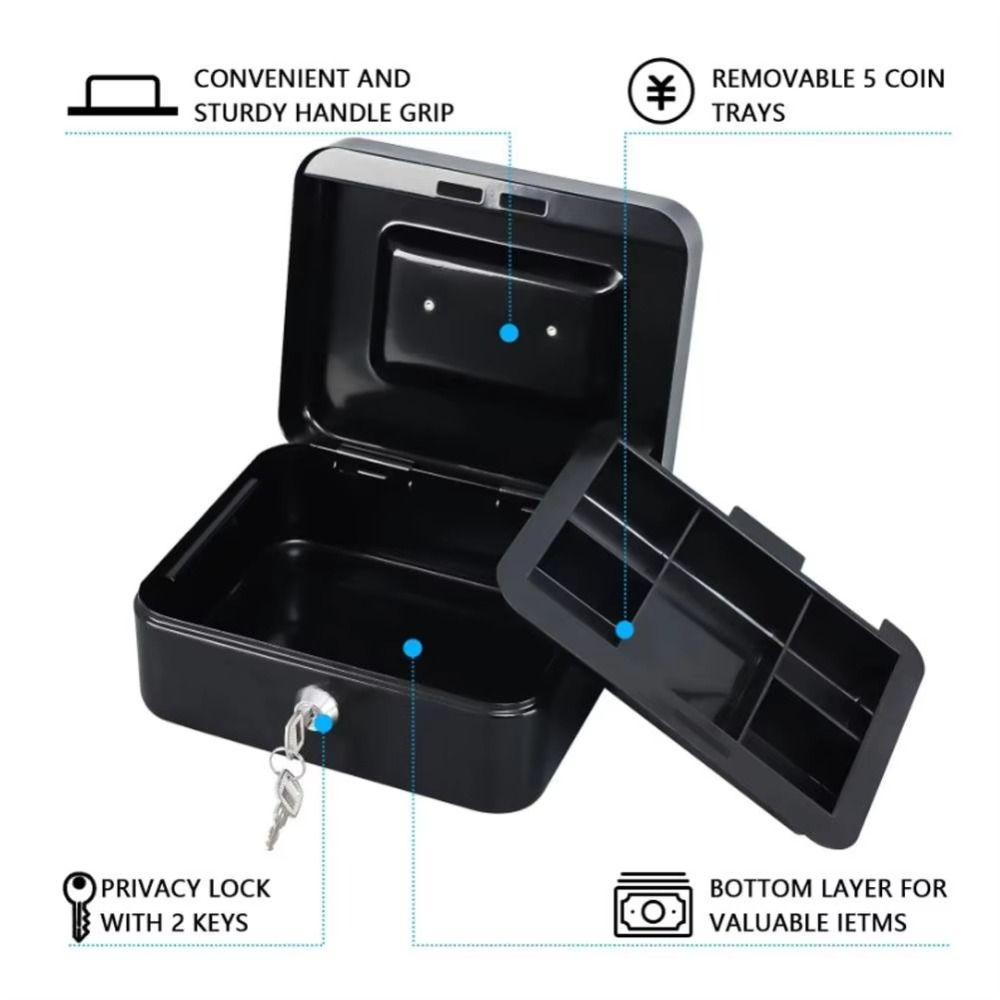 Mini Size Portable Key Safe Sturdy Construction Handheld Safe Box Valuables Storage