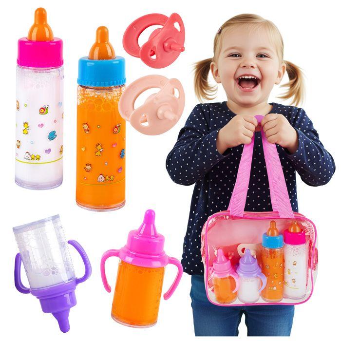 Kit De Biberons Magiques Pour Poupées Avec Sac De Transport Zippé – KP8961