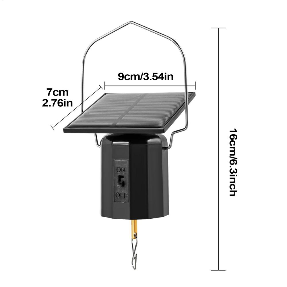 Windmolen op zonne-energie met haak, windgong op zonne-energie, draaiend buitenornament, windmolen op zonne-energie