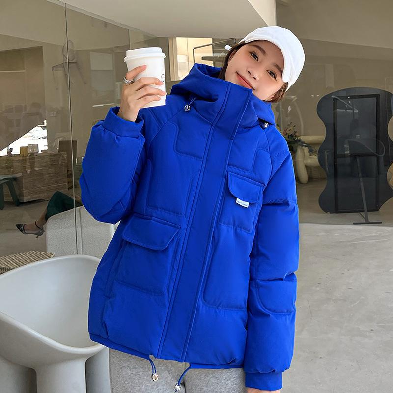 

Жіночий повсякденний бавовняний одяг великих розмірів Зимова вільна потовщена бавовняна куртка Бавовняний хлібний одяг Tide 3XL синій