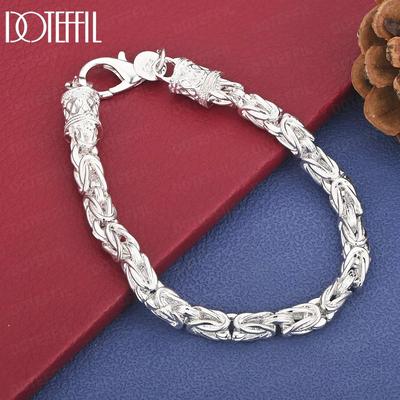 Bracciale con chiusura a moschettone in argento sterling 925, gioielli da sposa alla moda