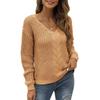 Damen Strickpullover mit langen Ärmeln, V-Ausschnitt, Oversized-Passform, einfarbig, luxuriös, entspannt sitzend, figurschmeichelnd und vielseitig einsetzbar