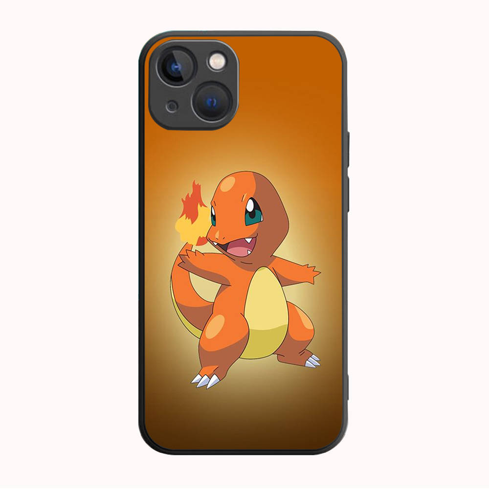 B-80 Husă Neagră Drăguță Charmander pentru Samsung S24 S23 S22 S21 S20 FE S10 Lite Ultra S7 S8 S9 Plus A05S A11 A12 A13 A15 A22 A24 A25 A32 A52 A71 5G