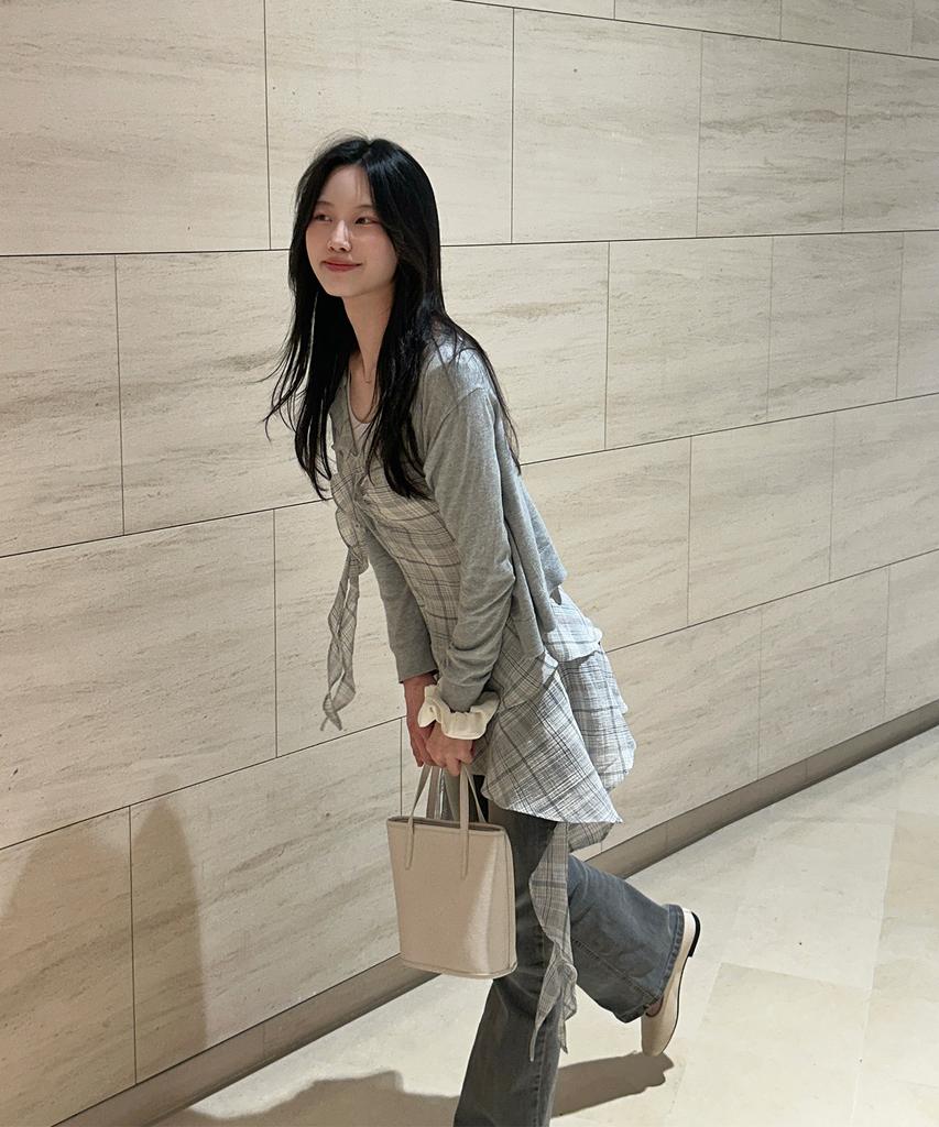 MIXXO See-Through Check Layered Dress_Miwowg501G
