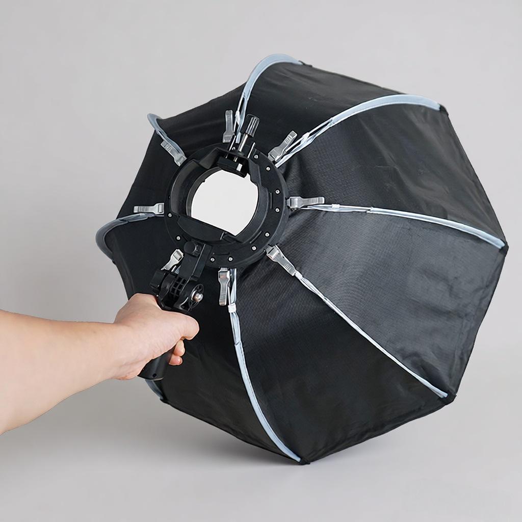 Octagonal Quick-Release Softbox with Grid - Handheld Portable Flash Cover for Film & TV, Bowens Mount 55cm without Grid