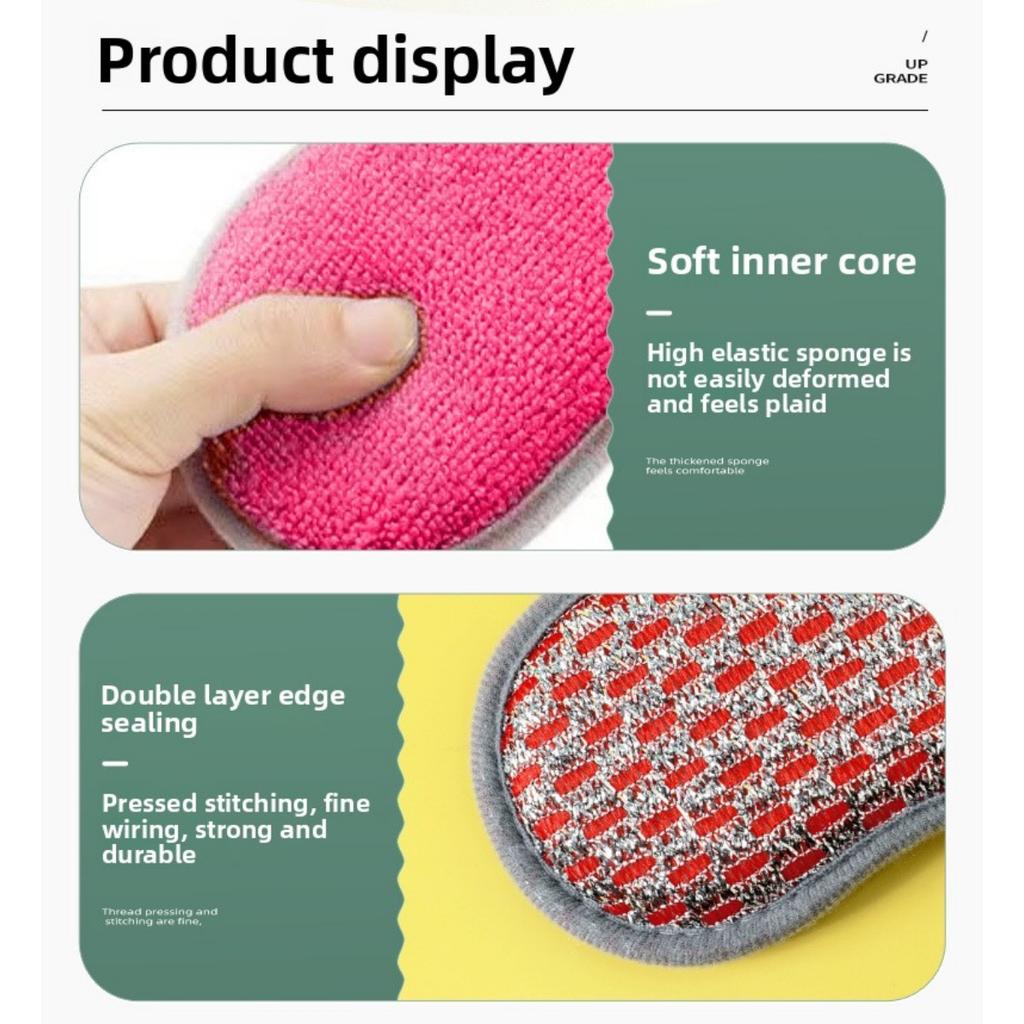 10-1Baijiebu Küchenspültuch Schwammblock Reinigungsbürste Doppelseitiges Nicht-Öl-Fasertuch Magisches Abwischen Topf Artefakt