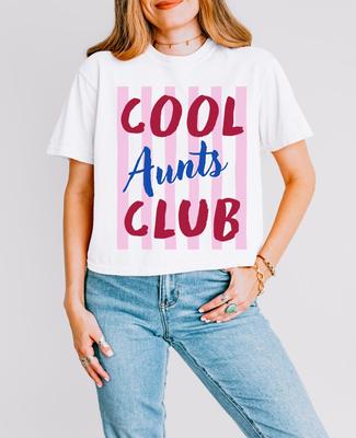 Camiseta Holgada Club de Tías Geniales, Camiseta para Tía Genial Comfort Colors®, Camiseta de Tía de Moda, Camiseta con Diseño a Rayas Vida de Tía, Regalo del Día de la Madre