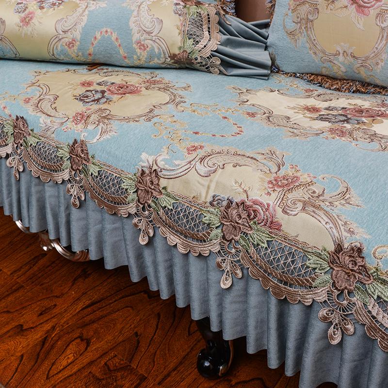 European Non-slip Sofa Cover Four Seasons Universal Seat Cushion Embroidery Lace Jacquard Sofa Towel Pillowcase Armrest Towel