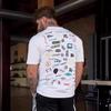 Summer Full Back Printed Short-Sleeved Men'S Loose 240G Celebrity Wall T-Shirt Cotton Round Neck Casual Fitness Sports Short-Sleeved Men