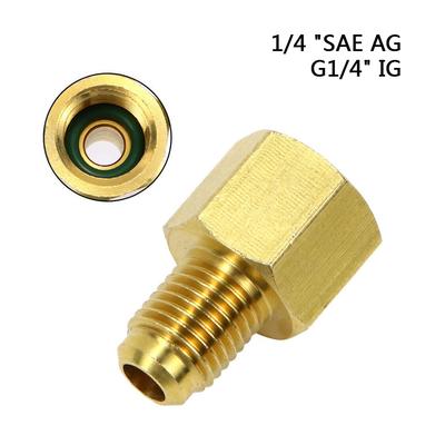 Adaptador de Accesorios para Regulador de Nitrógeno de 1/4'' SAE AG a G1/4'' IG / Accesorio Roscado para Aire Acondicionado para Reductor de Presión de Nitrógeno