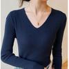 5XL Basic V-Ausschnitt Damen Pullover Herbst Winter Tops Stretch Slim Damen Pullover Rippenstrickpullover Jumper Weich Warm Pull Pullover