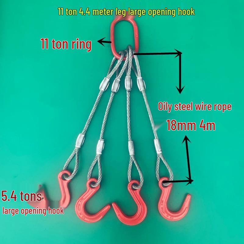 Wire Rope Sling Variants: Pressed Wire Rope, Lifting Hook, Two-Leg, Three-Leg, Four-Leg.