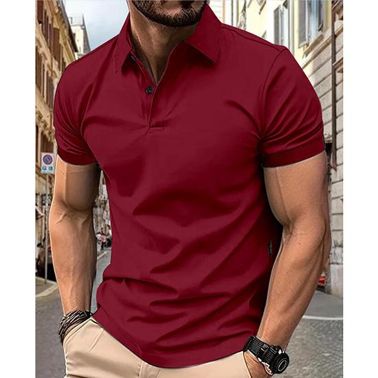 Men's Summer Solid Color Top Popular Fashion Short Sleeves Slim Fit European and American Short Sleeves