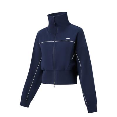 Li Ning Fitness Serie Schnelltrocknend Kühl Stehkragen Logo Stickerei Trainingsjacke Damen Jacken AWDW416-2