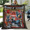 Guns n'roses band retro print blanket Flannel Soft Comfort Blanket Home Travel Blanket Kids Warm Blanket birthday gift