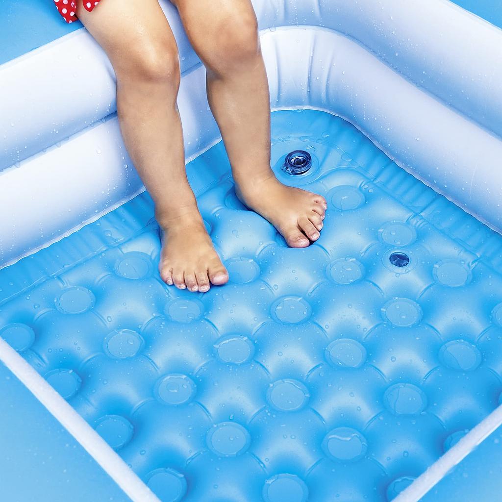 JILONG Vierkante Zwembad, 82 x 82 x 27cm (opgeblazen formaat), met luchtkussenbodem, JL-688079 BL, Klein