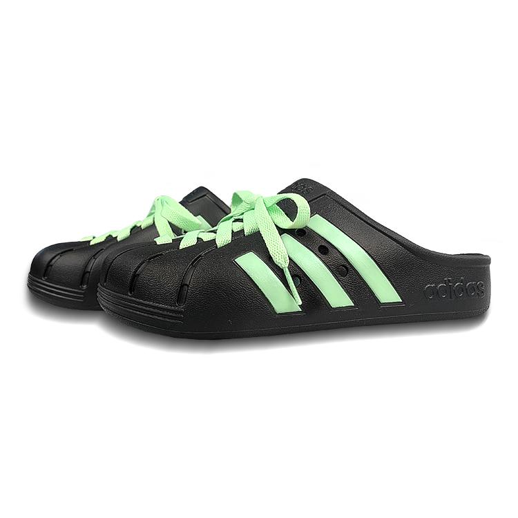 Adidas Adilette Slip Resistant Closed Toe Slippers Unisex Black Green GZ5886(Team47-)