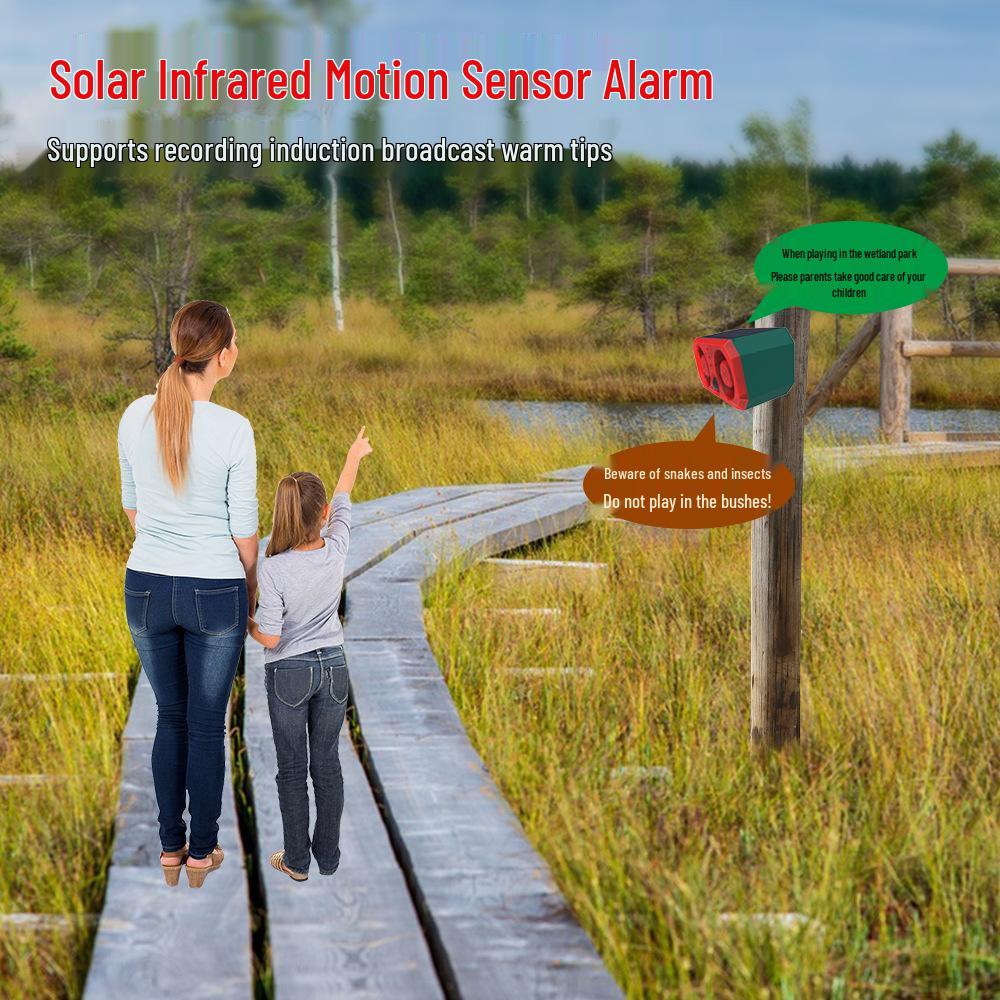 High-Power Dual Speaker Solar Animal Repeller with Infrared Sensor and Red/Blue Strobe Light