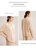 Women's V-Neck Cashmere Pullover Sweater - Loose Fit, Long Sleeve, Versatile for Autumn & Winter.