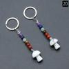Key Chains Plant Jewelry Mushroom Shape Stone Alloy Material Key Rings for Keys