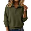 Autumn Winter Multi-Wear Half-Zip Knit Sweater with Zipper Collar for Women