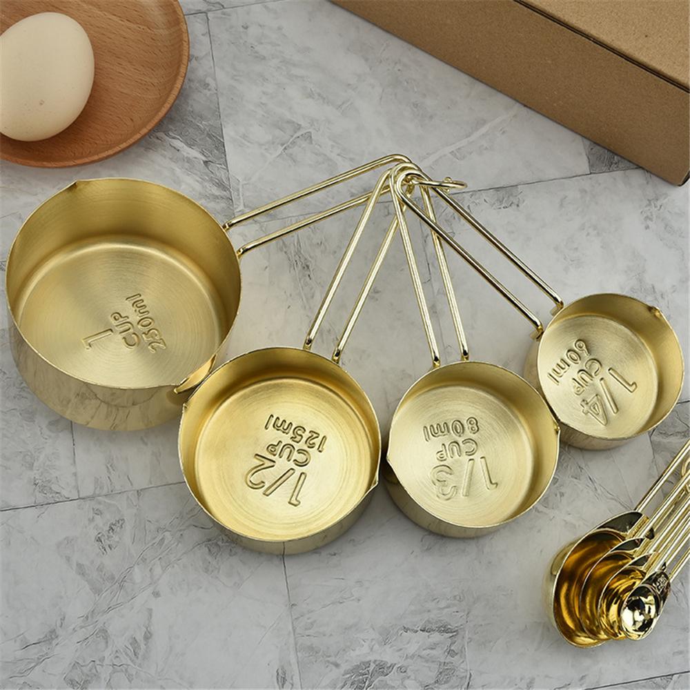 8PCS Stainless Steel Measuring Cup Kitchen Measuring Spoon For Baking Tea Coffee Kichen Accessories Measuring Tool