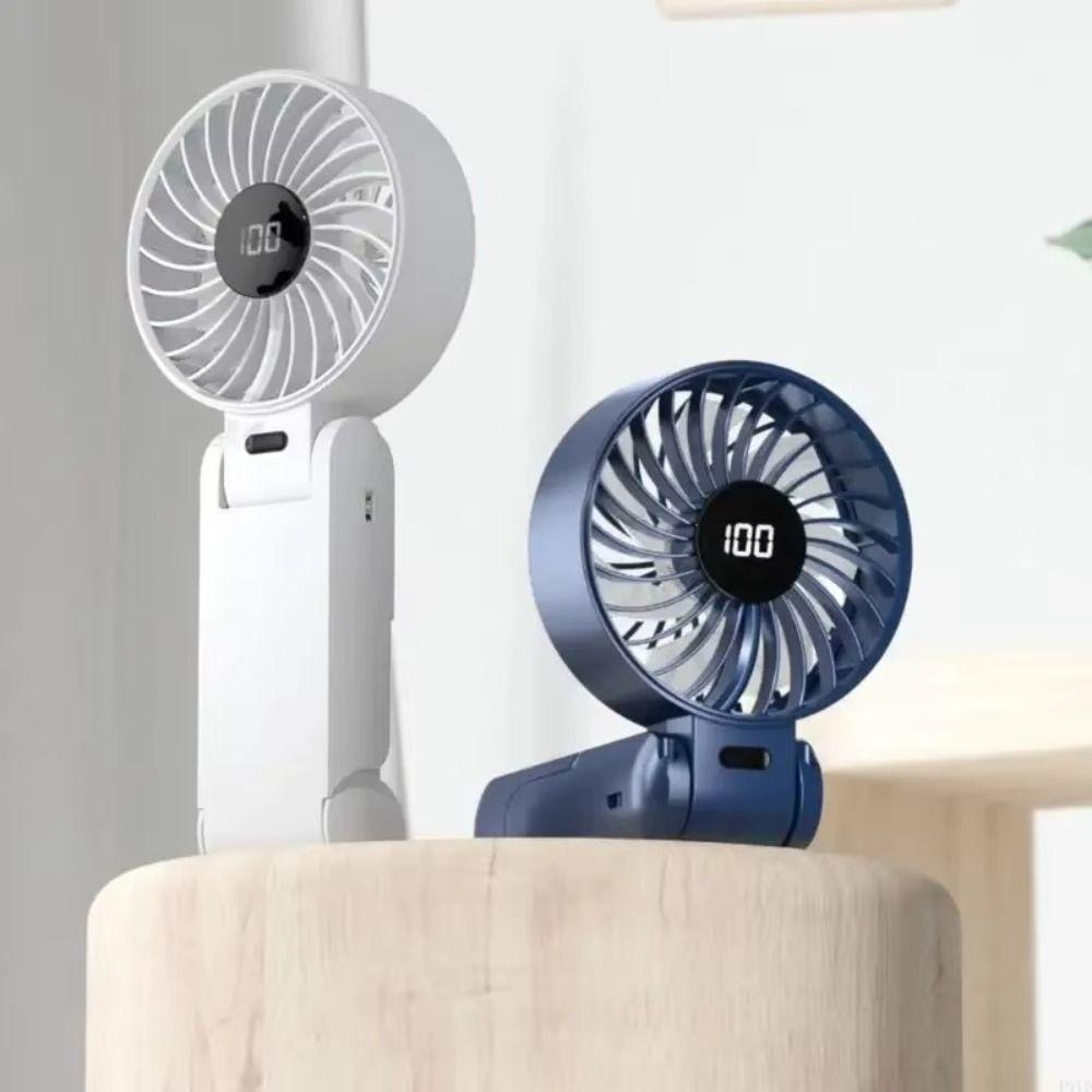 Ultra Silent Mini Portable Fan Digital Display Foldable Fan Handheld USB Fan  Hotel Use