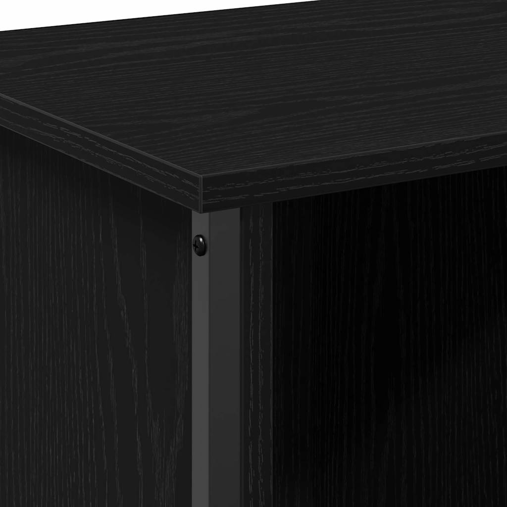 TV Cabinet in Black Oak Look 102 x 35 x 45 cm Engineered Wood