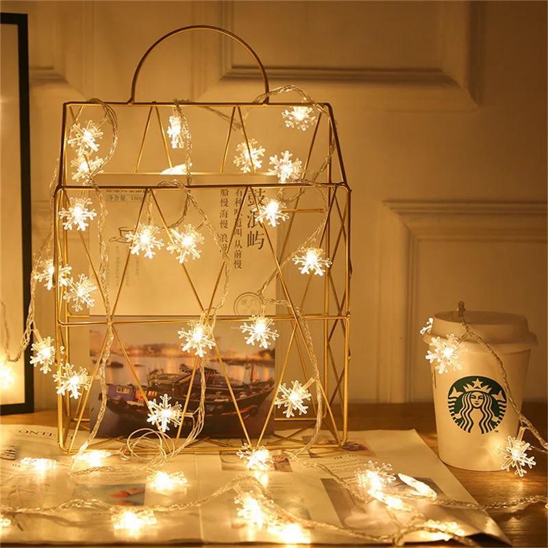 Snowflake LED String Fairy Light Garland Home Christmas Lights Wedding Decor Christmas Decor for Home Navidad Party Decoration