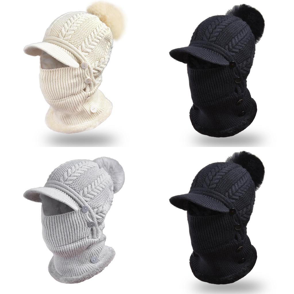 Winter Womens Knit Headgear With Ear Cover And Neck Warmth For Outdoor Activities