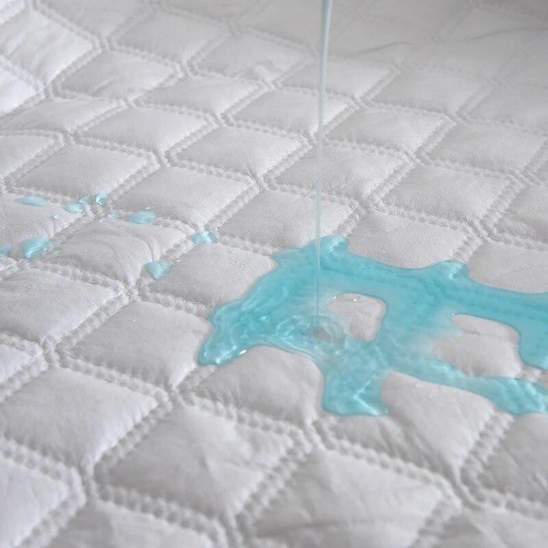 Waterproof Fitted Sheet Solid Color Mattress Cover Single Bed Double Bed Elderly and Children Mattress Protective Cover200*220