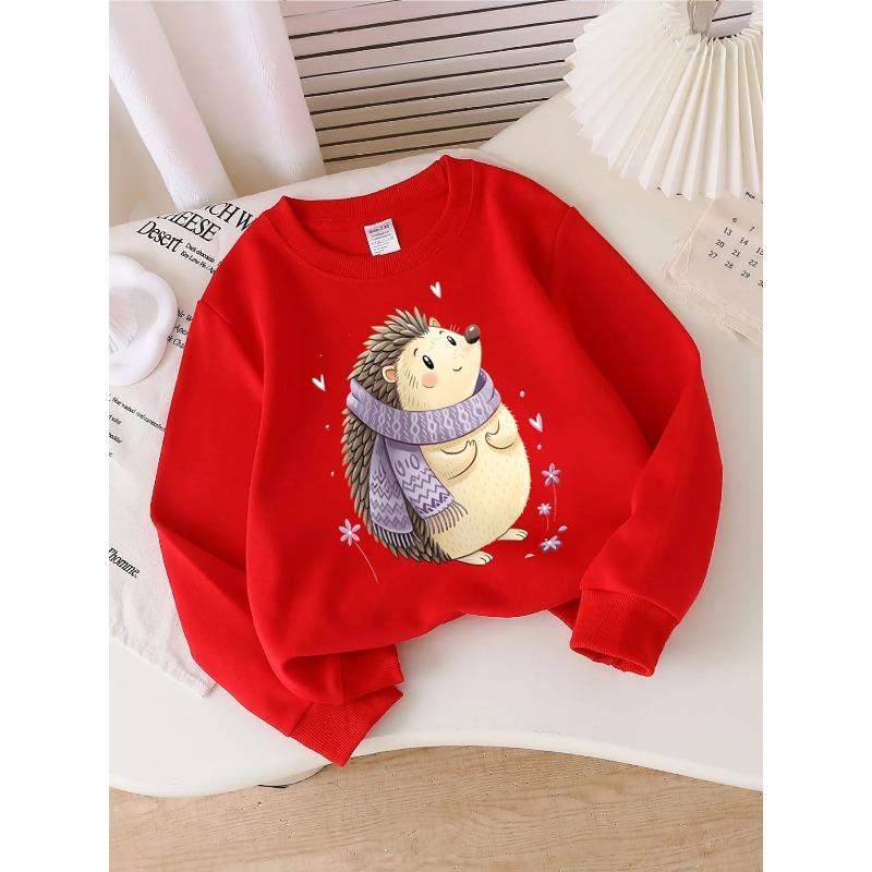 Kids Sweatshirt Crewneck Sweatshirt,Autumn and Winter, Children s Long Sleeved Sweatshirt , Casual 110 красный